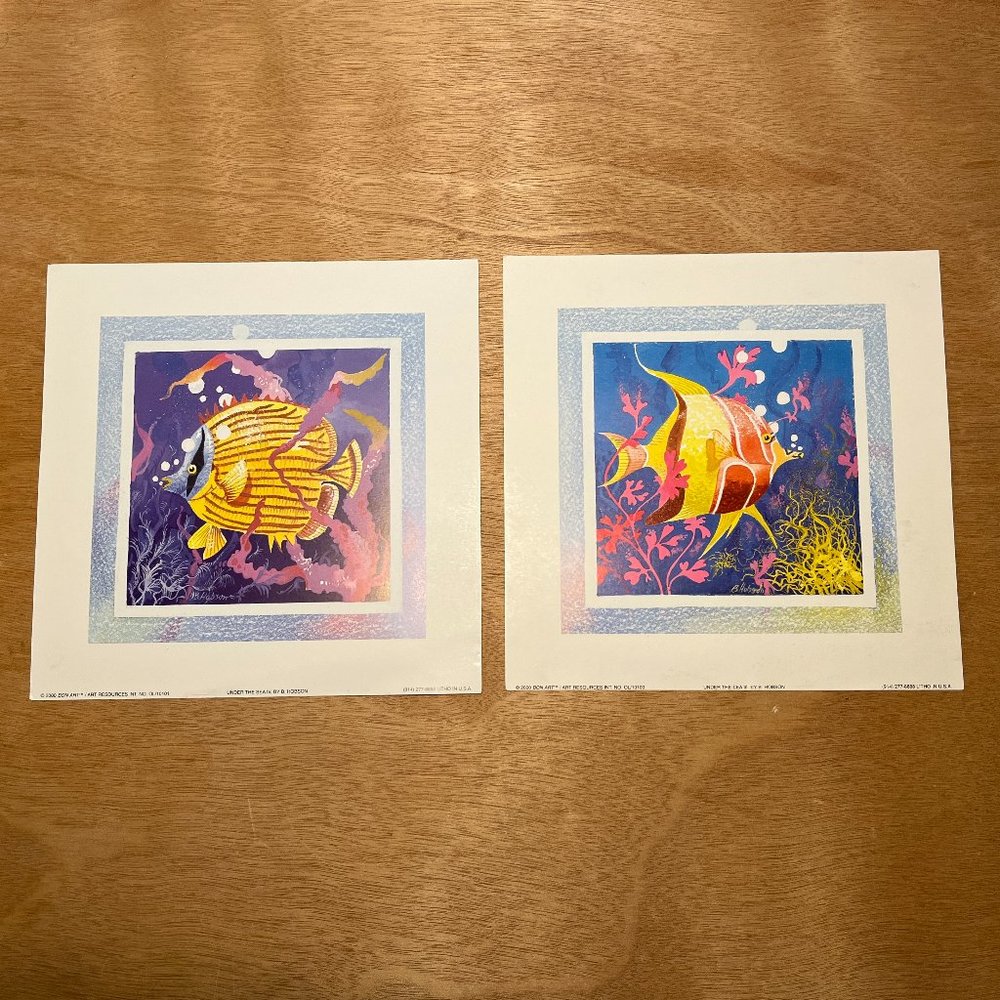 Under the Sea (III & IV) by B. Hobson - Set of 2 Tropical Fish Prints
